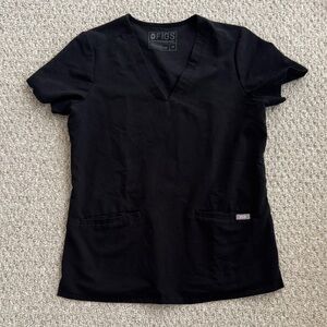 FIGS Technical Collction Women's Black V-Neck Scrub Top - Size XS